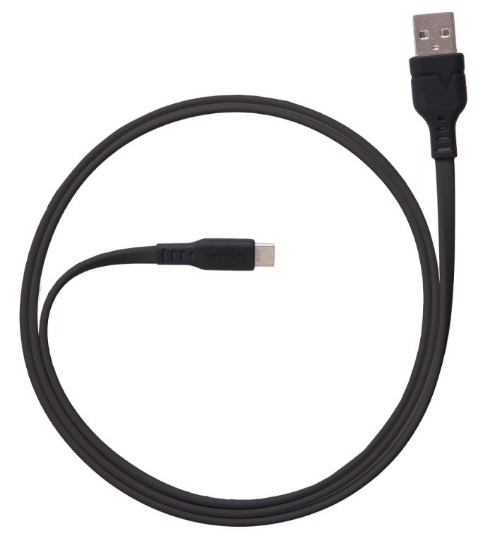 Ventev FC3BLK255964 Câble de Charge/Sync Flat USB-C 3.3 pieds Noir