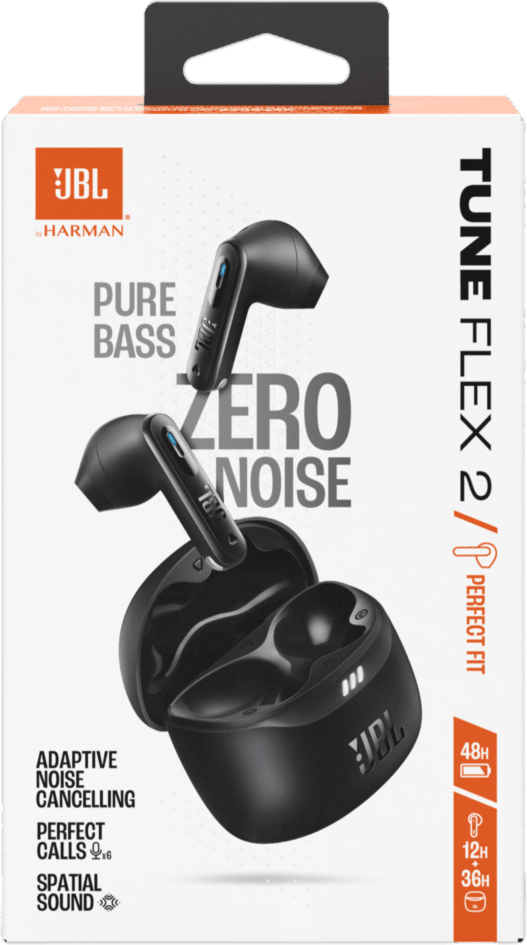 JBL - Tune Flex 2 True Wireless In Ear Noise Cancelling Bluetooth Headphones - Black