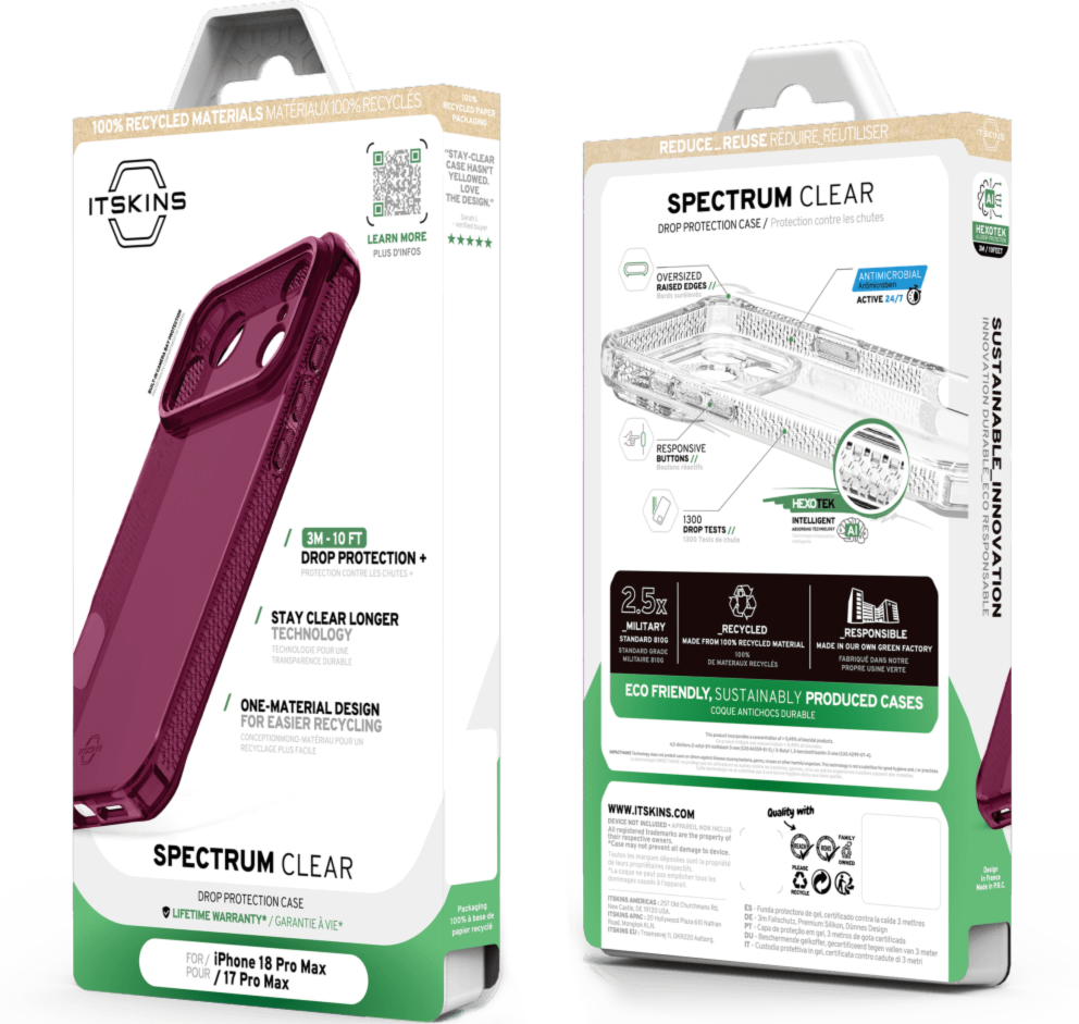 ITSKINS - Spectrum_R Clear Case Plum for iPhone 18 Pro Max/17 Pro Max