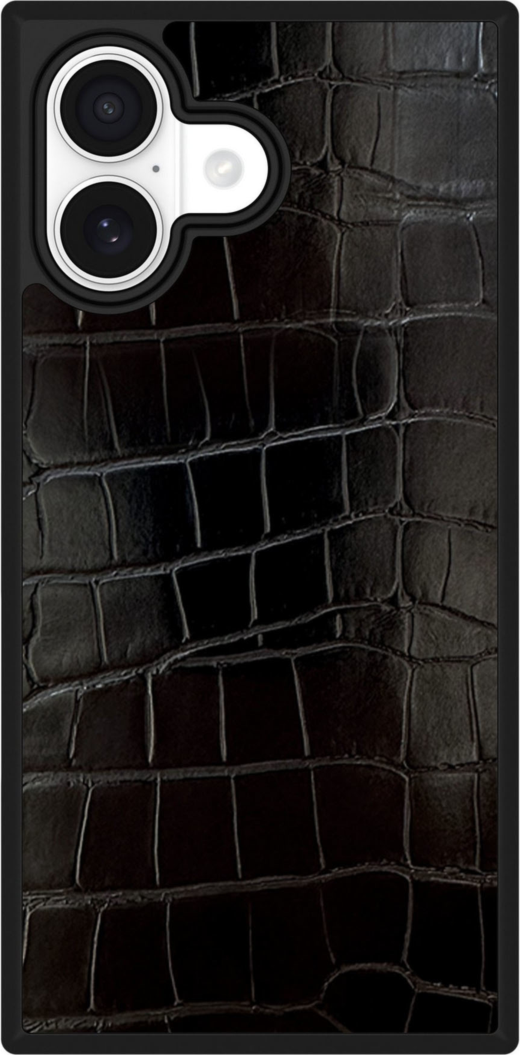 The FLAUNT SQUARE® Faux Leather case offers sleek, chic protection with a patent-pending square design and cushioned corners for enhanced shock absorption, featuring 12ft drop test protection.