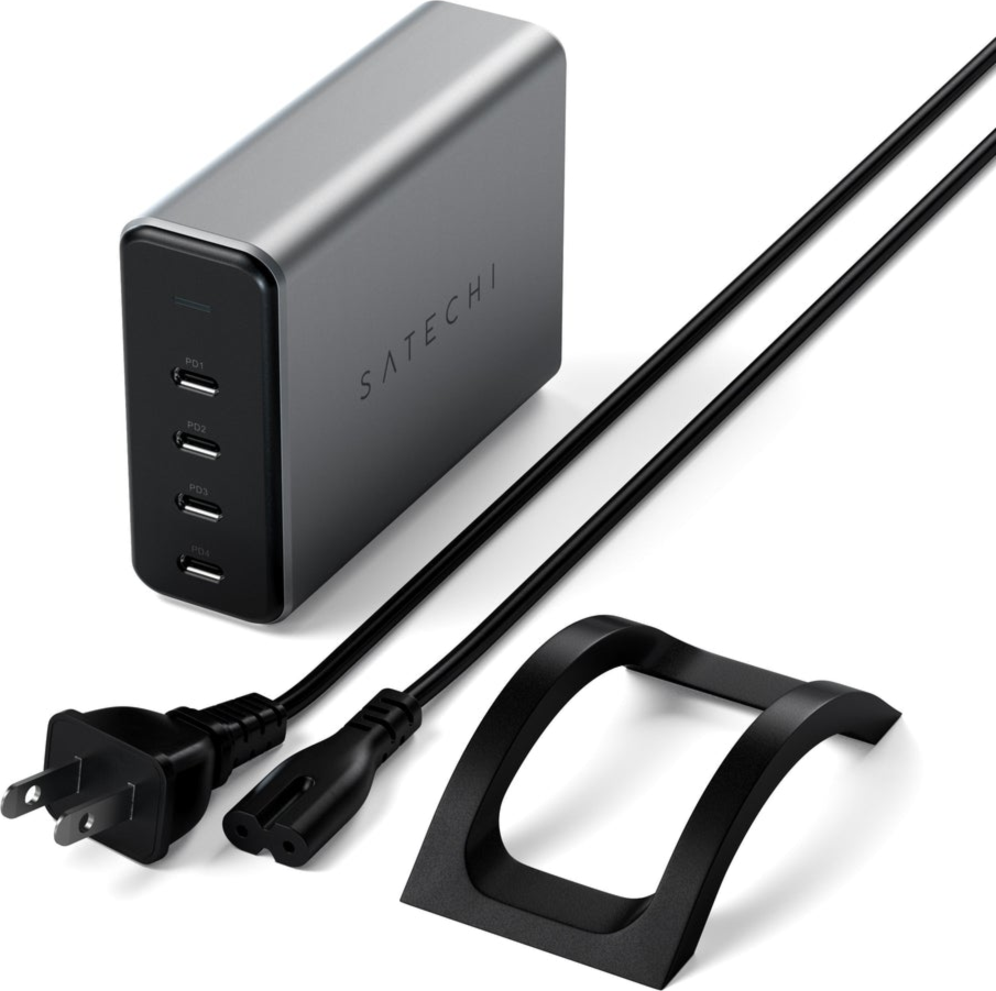 Satechi Chargeur GaN PD 4 ports USB-C 165 W - Gris sidéral