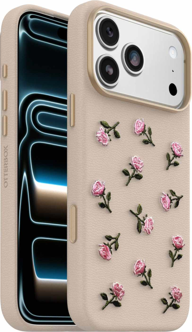 OtterBox - Étui Symmetry Cactus Leather Embroidery MagSafe Cottage Rose pour iPhone 18 Pro Max/17 Pro Max