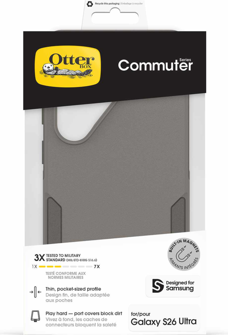 OtterBox 7799805 Étui Commuter avec Magnets Comfort Gris pour Samsung Galaxy S26 Ultra