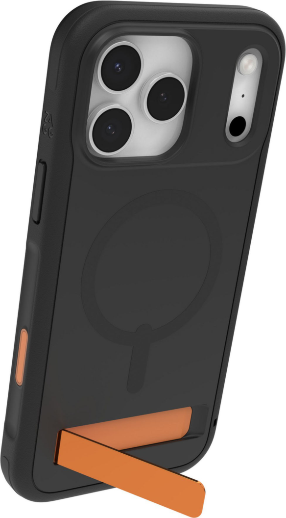 iPhone 17 Pro Max ZAGG Graphene Sedona Snap Kickstand Case - Flood Black/Orange
