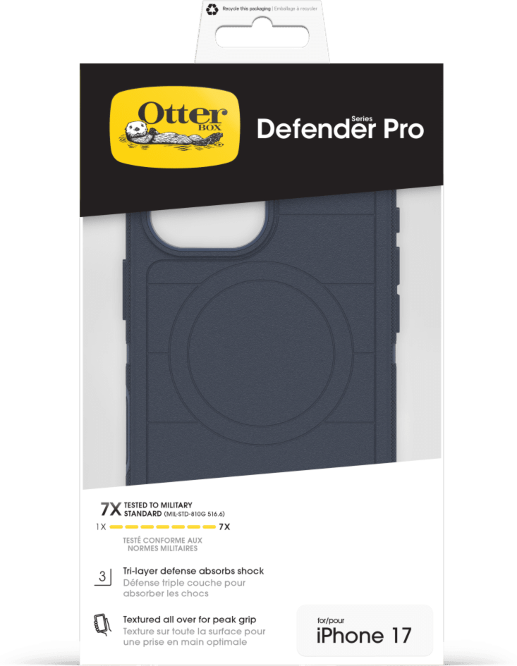 The OtterBox Defender Series Pro with MagSafe is the toughest case providing rugged protection against harsh drops. Equipped with MagSafe magnets and non-slip texturing.