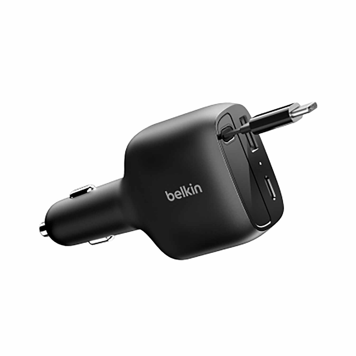 Belkin - BoostCharge Retractable Car Charger 75W Black
