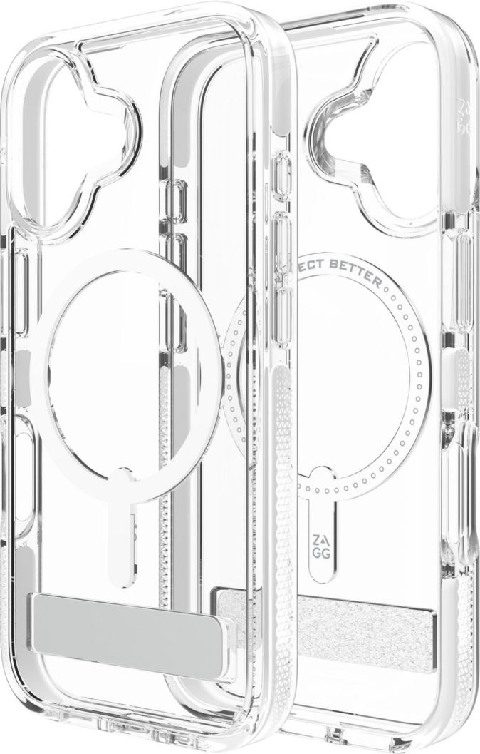 ZAGG - Santa Cruz Snap MagSafe Case with Kickstand for Apple iPhone 17 - White
