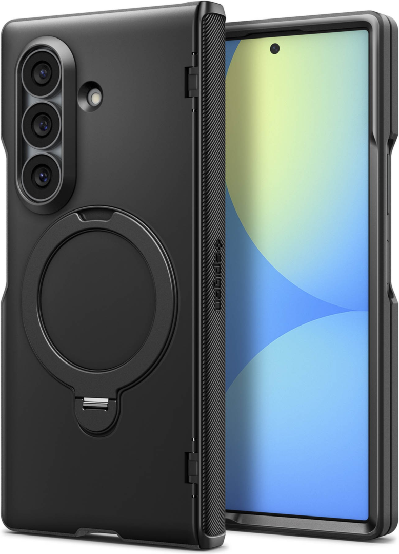 The Spigen Slim Armor Pro S MagFit delivers rugged dual-layer protection with advanced hinge coverage, a 360° rotating kickstand, and MagFit compatibility.