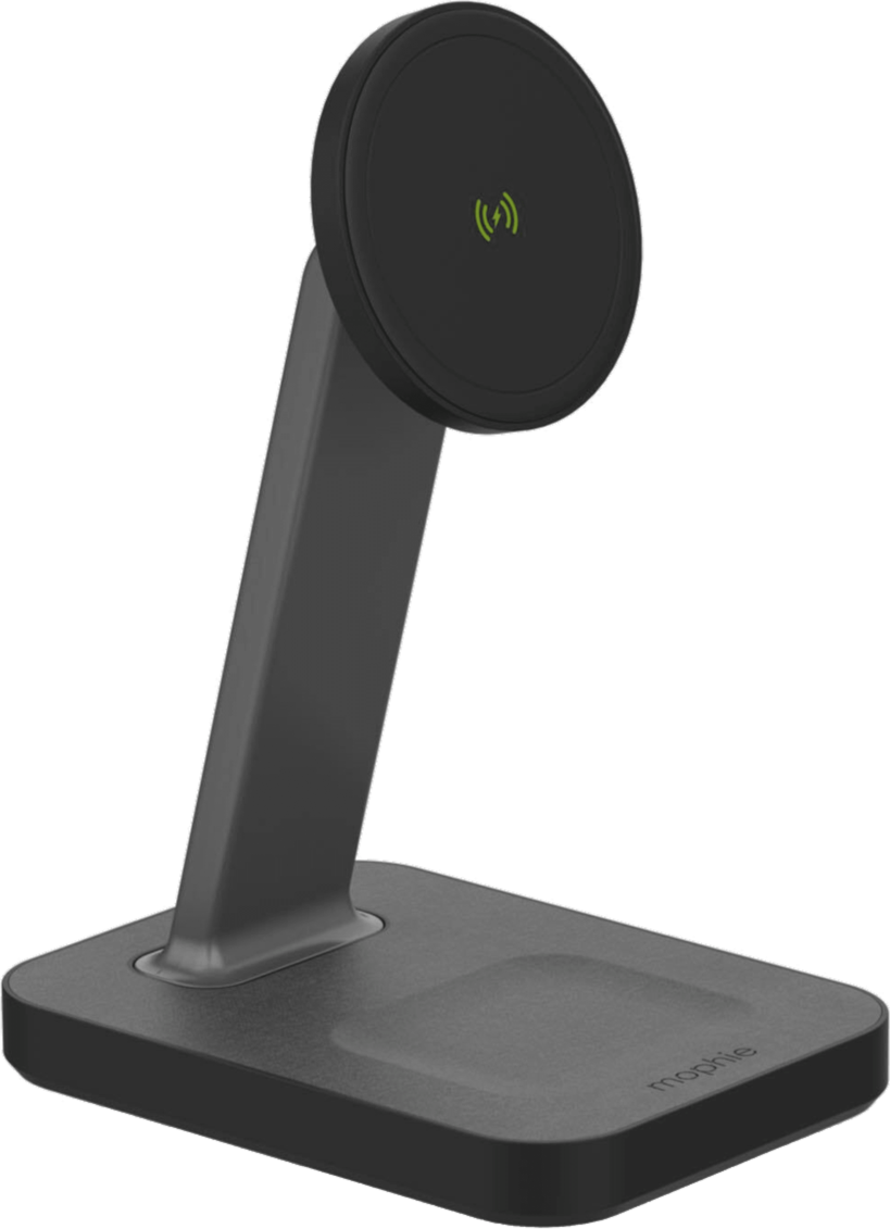 Mophie's snap+ charging stand & pad is MagSafe compatible and magnetically holds any Qi-enabled phone upright while delivering up to 7.5W-15W of wireless power.