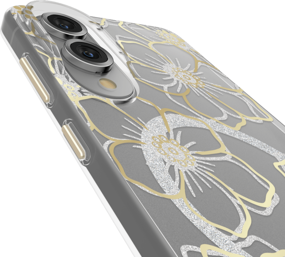 The Case-Mate Floral Gems magnetic case features an eye-catching floral design accented with shimmering gemstones, creating a stunning complement to any device.