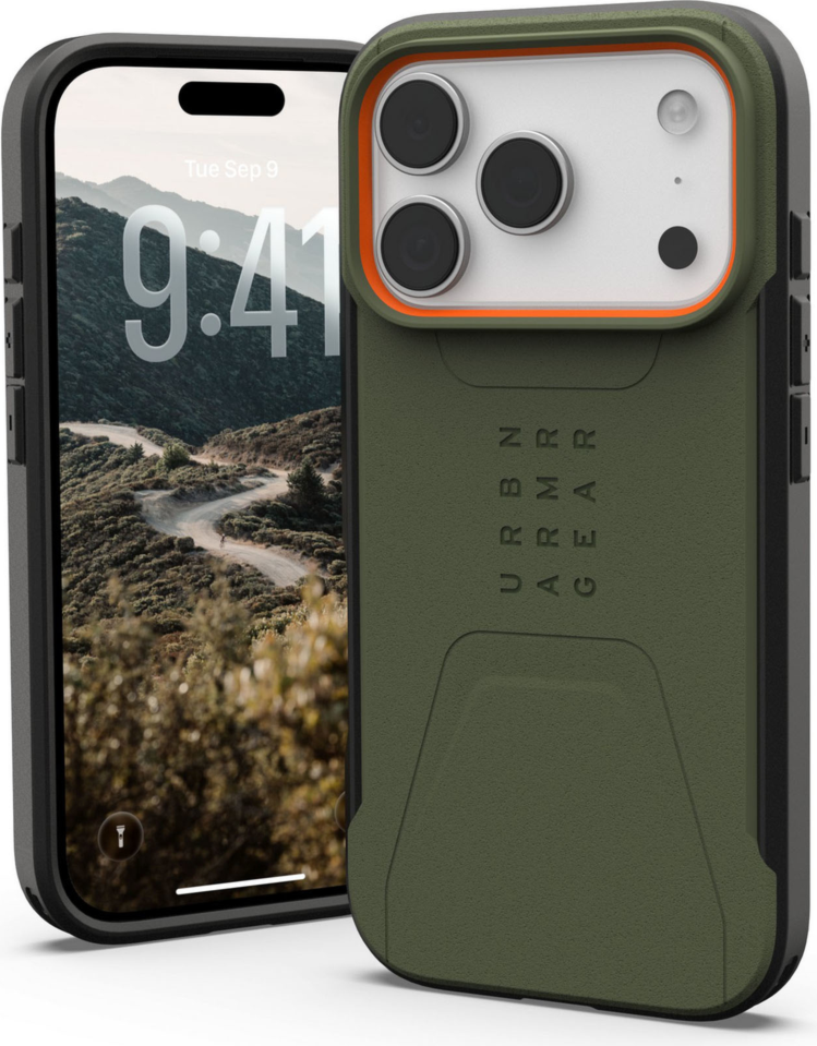 Urban Armor Gear (UAG) - Civilian MagSafe Case for Apple iPhone 17 Pro - Olive and Orange