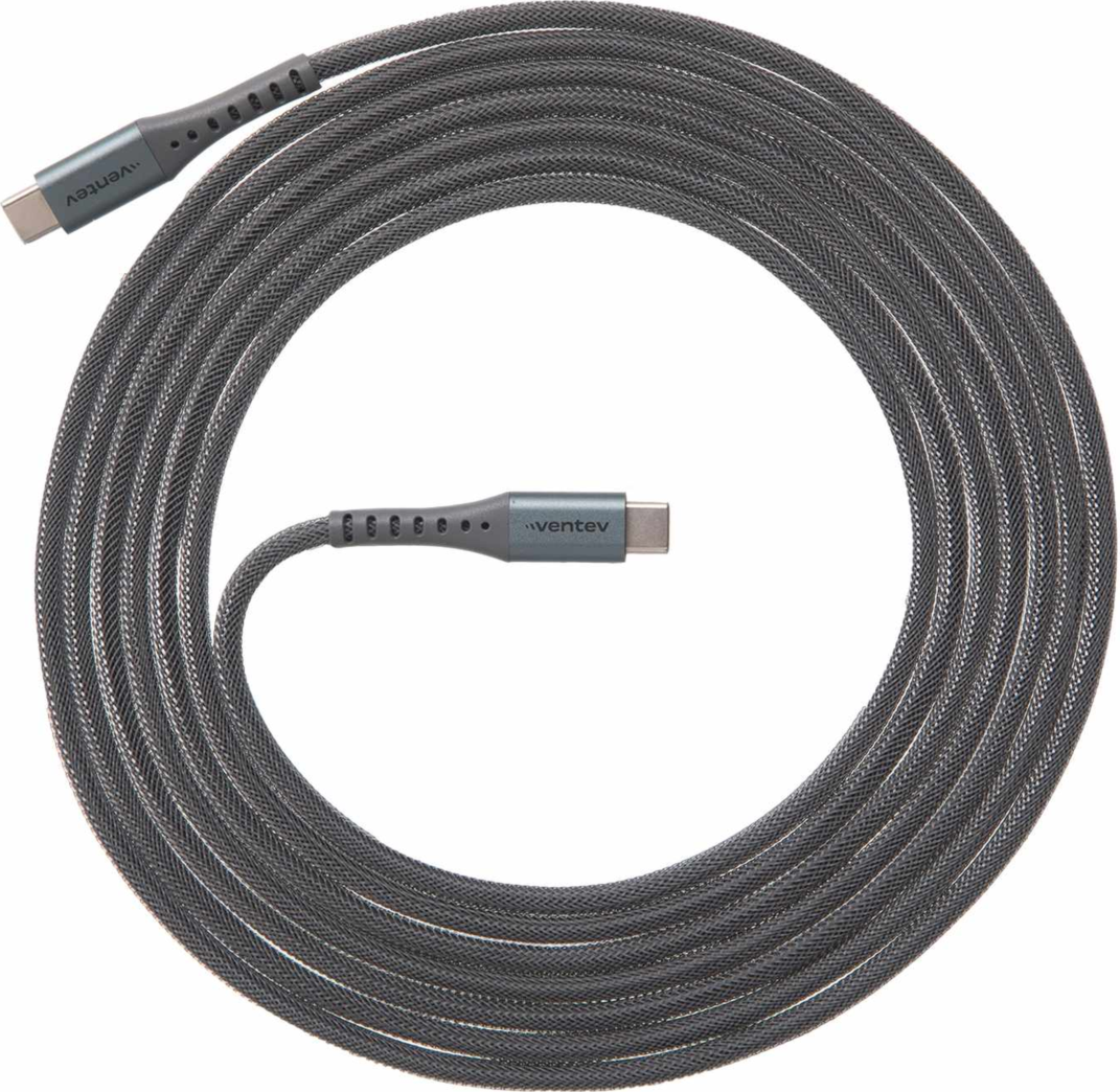 Ventev - Chargesync Alloy USB-C to USB-C 10ft - Steel