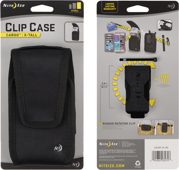 Our durable, rugged Clip Case Cargo keeps nearly any sized mobile device protected, attached, and accessible.