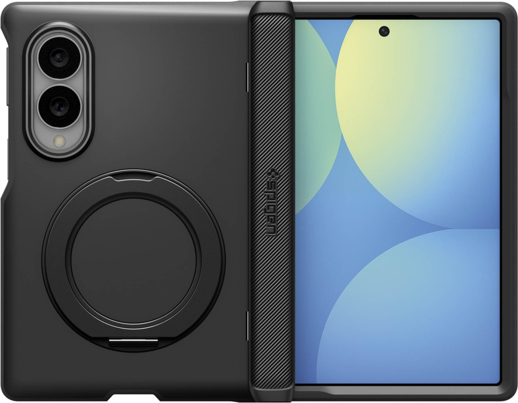 The Spigen Slim Armor Pro S MagFit delivers rugged dual-layer protection with advanced hinge coverage, a 360° rotating kickstand, and MagFit compatibility.