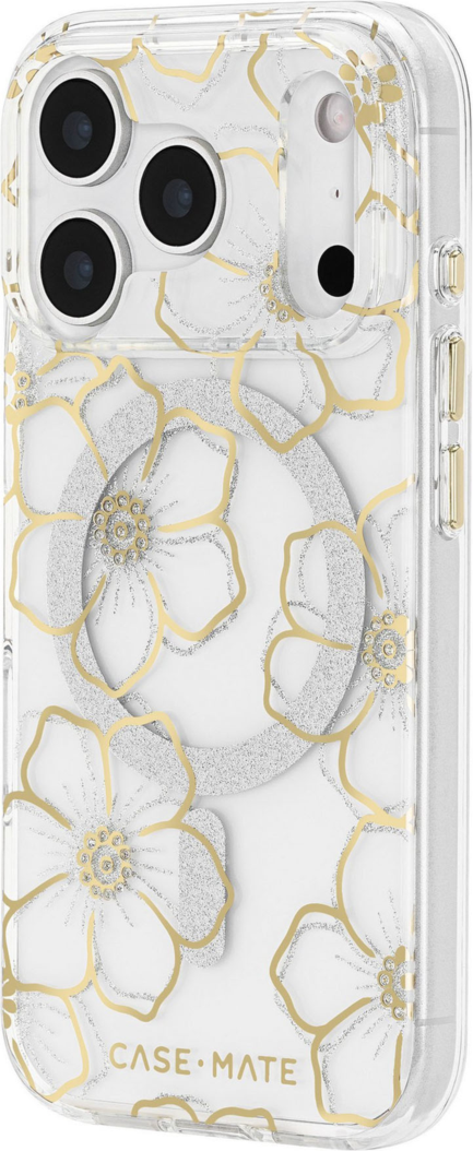 Case-Mate - Floral Gems MagSafe Case for Apple iPhone 17 Pro - Gold