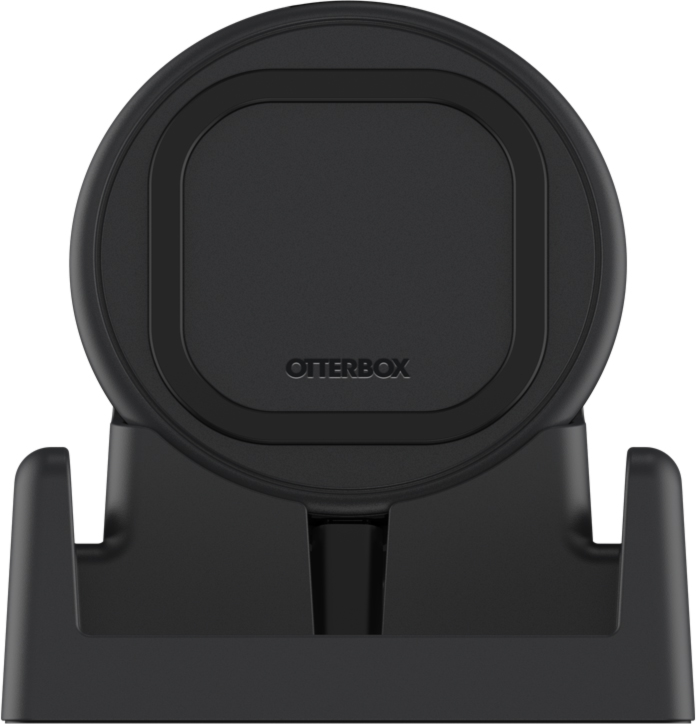 The Otterbox 10W Solos Wireless Charging Pad w/ stand features a multi-position stand.
Easily drop and charge thanks to the anti-slip forked base.