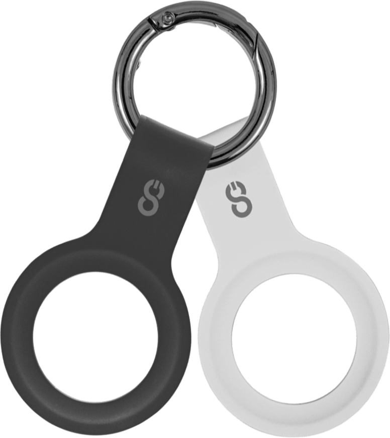 LOGiiX Tag en silicone pour AirTag Paquet de 2 - Blanc et Noir