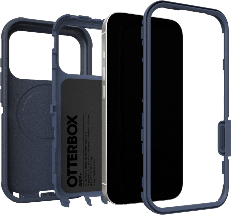 The OtterBox Defender Series Pro with MagSafe is the toughest case providing rugged protection against harsh drops. Equipped with MagSafe magnets and non-slip texturing.