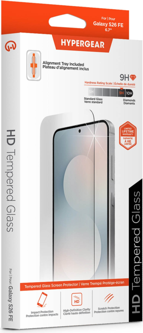 The HyperGear HD Tempered Glass Screen Protector is a tough, ultra-thin screen protector that safeguards devices against drops, scratches, and bumps.