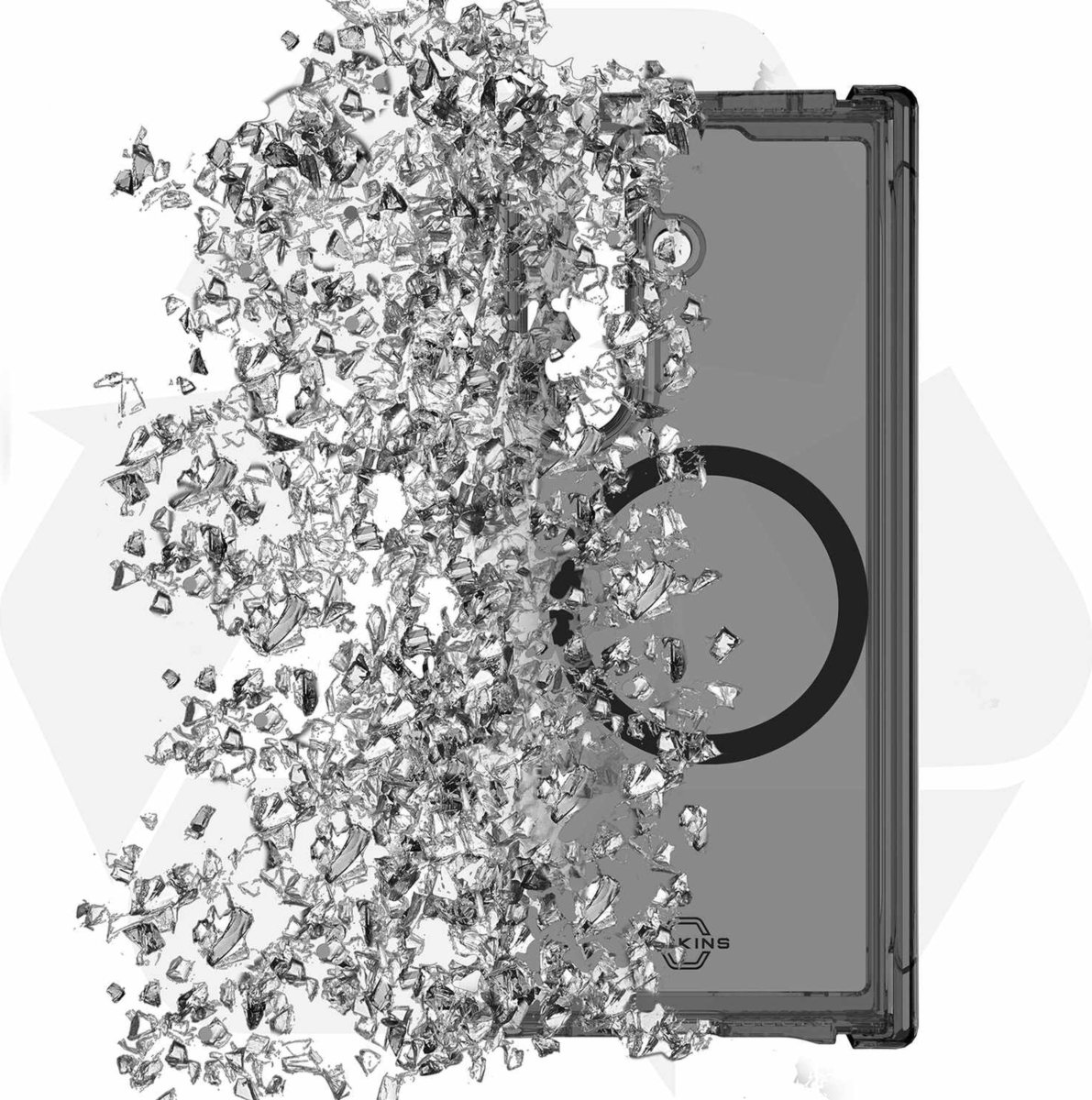 ITSKINS - Hybrid_R Clear Hinge MagSafe Case for Samsung Galaxy Z Fold7 - Smoke And Transparent