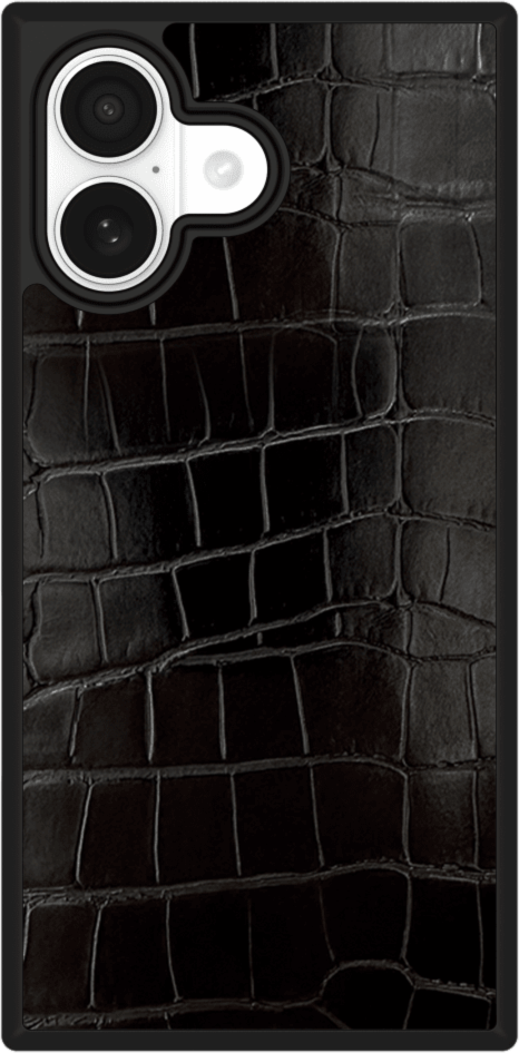 The FLAUNT SQUARE® Faux Leather case offers sleek, chic protection with a patent-pending square design and cushioned corners for enhanced shock absorption, featuring 12ft drop test protection.