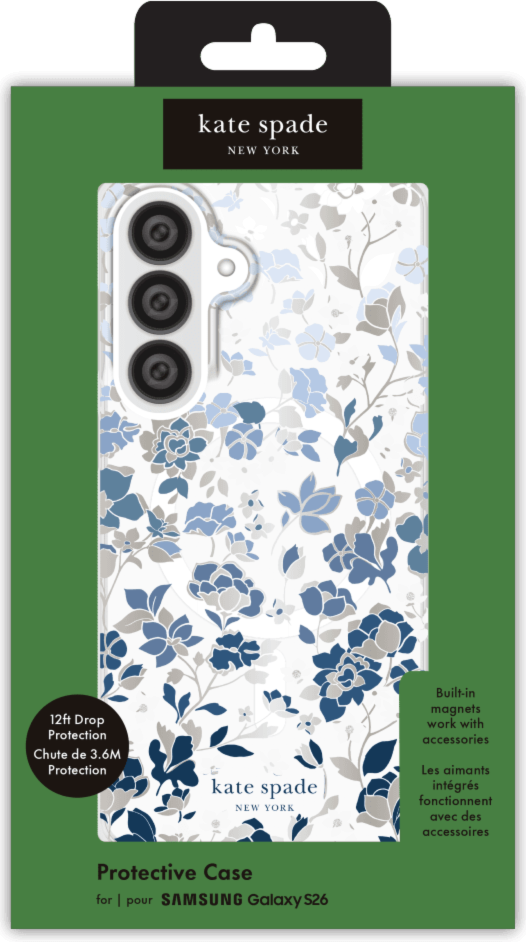 Kate Spade - Protective Case w/Magnets Flowerbed Blue for Samsung Galaxy S26