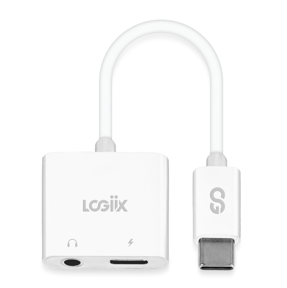 LOGiiX Adapter USB-C to Aux/USB-C - White