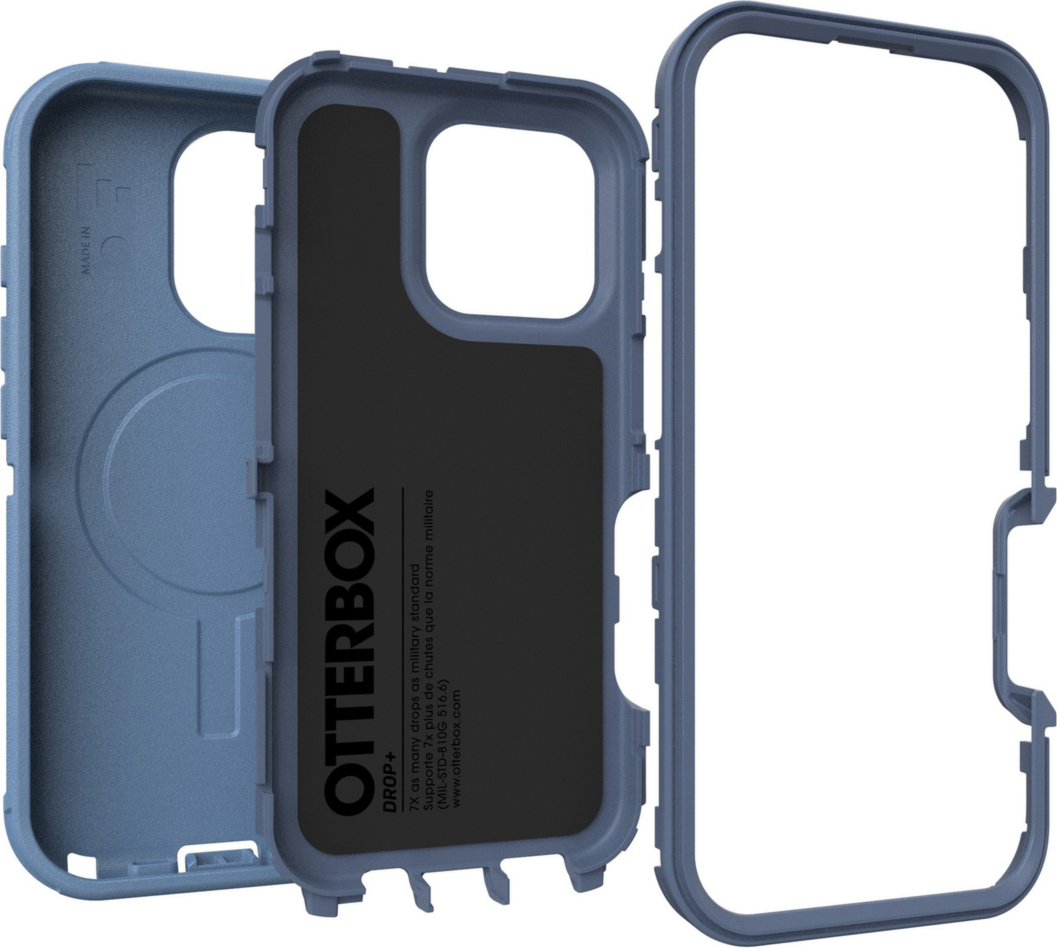 The OtterBox Defender Series Pro with MagSafe is the toughest case providing rugged protection against harsh drops. Equipped with MagSafe magnets and non-slip texturing.