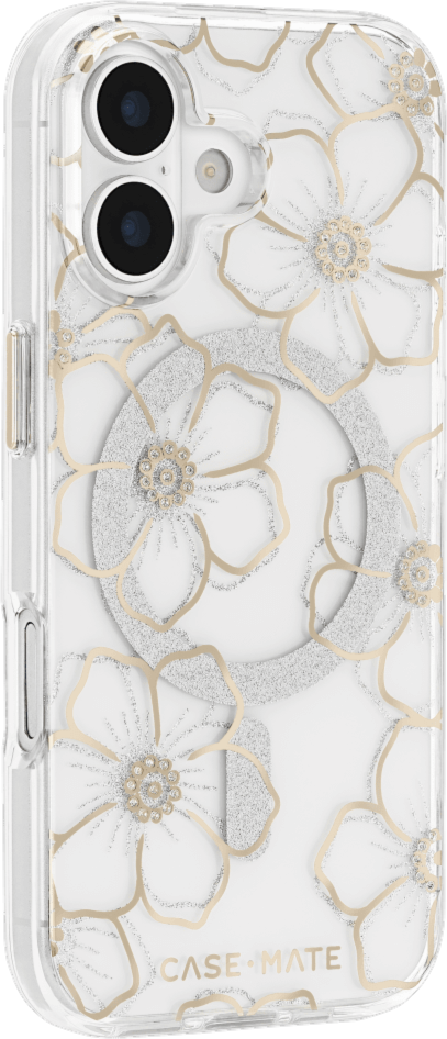 Case-Mate - Floral Gems MagSafe Case for Apple iPhone 17 - Gold