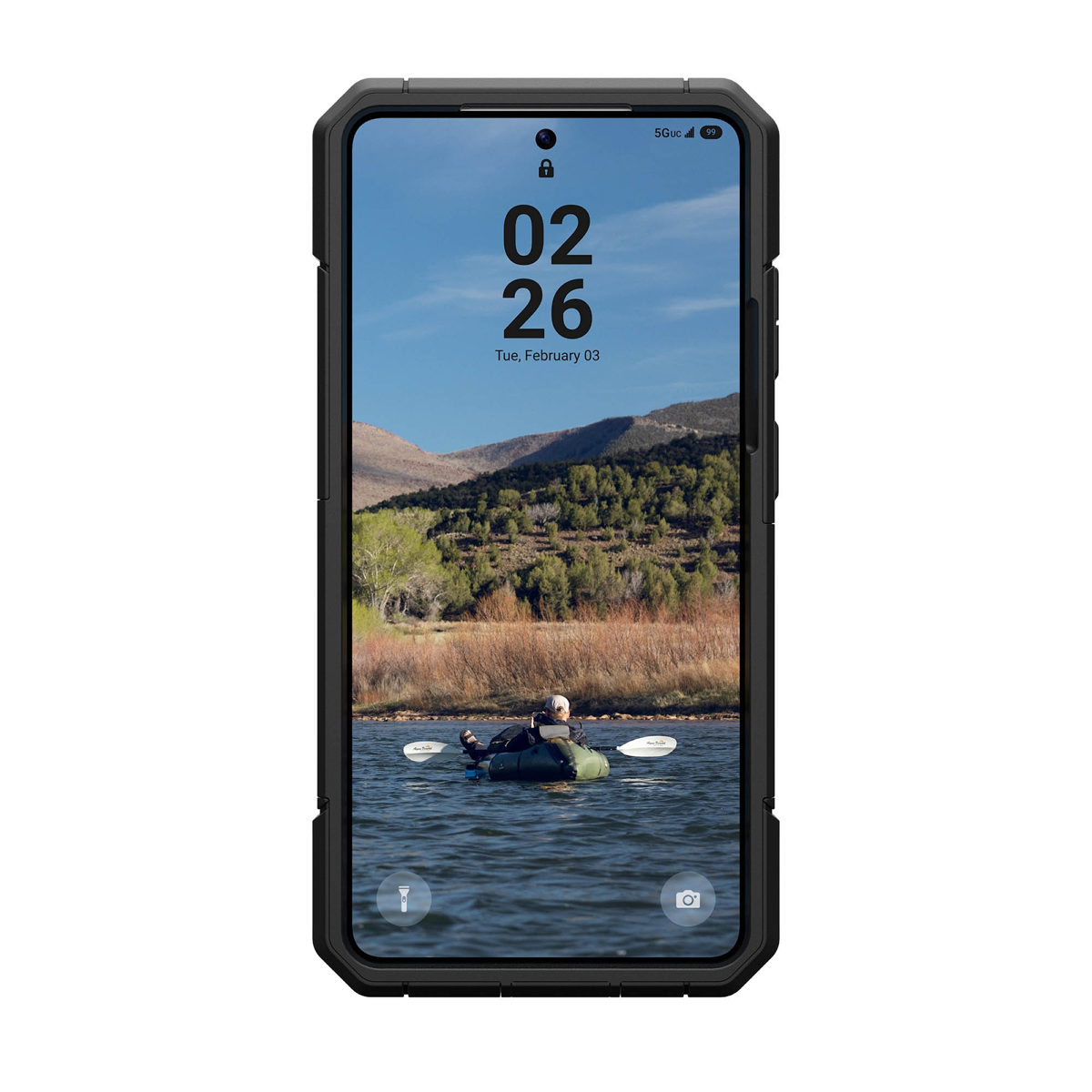 The UAG Trooper case offers 30ft drop protection, a 2-piece design, and a port cover to shield against the elements. Features a traction grip and a built-in magnet module.