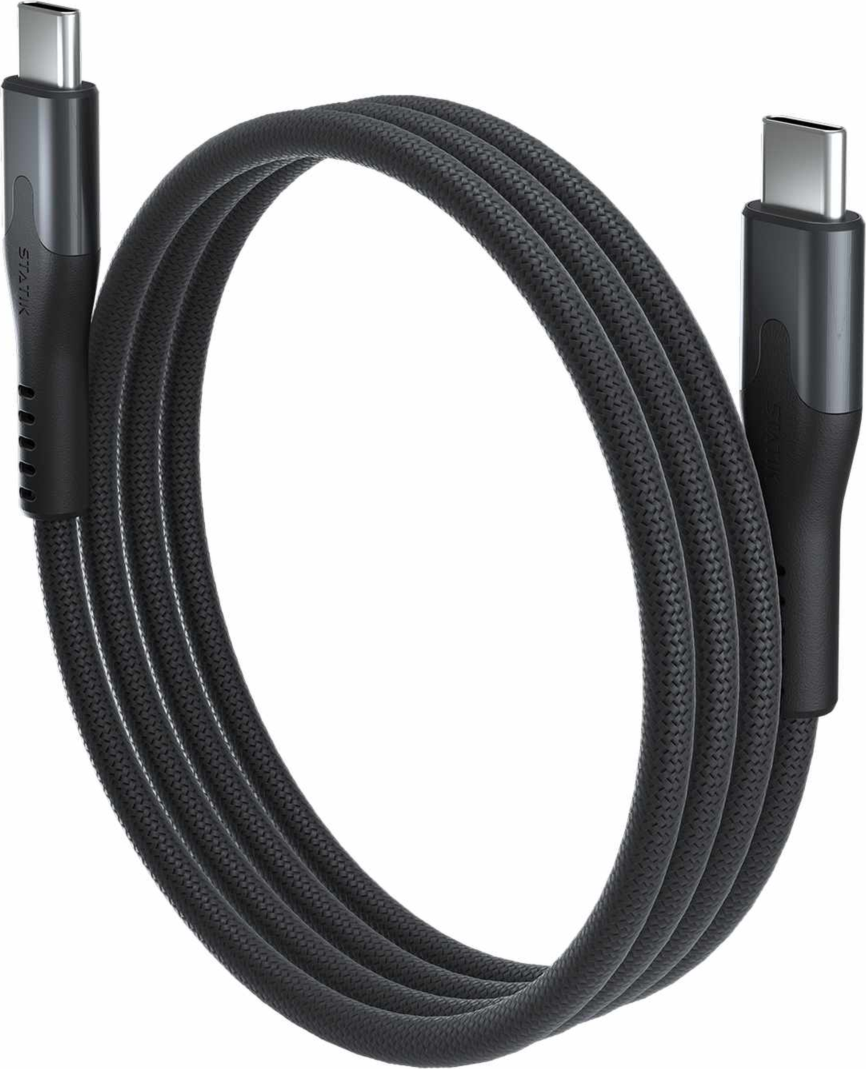 Statik - MagStack Pro Charge/Sync Magnetic Cable USB-C to USB-C 3.3ft Black