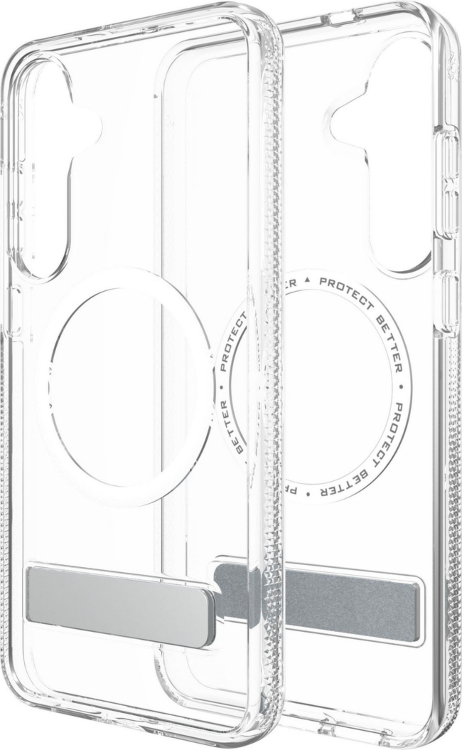 Strengthened with Graphene, ZAGG's Crystal Palace Snap series case with kickstand combines an ultra-slim, crystal-clear profile with up to 13 ft of drop protection.