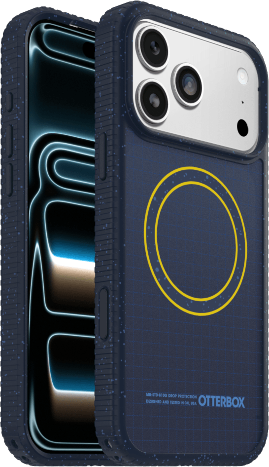 The OtterBox Sole Series features a grippy, high-ridge tread and unique ombré fabric back for secure style. It offers MagSafe compatibility and a removable lanyard loop.