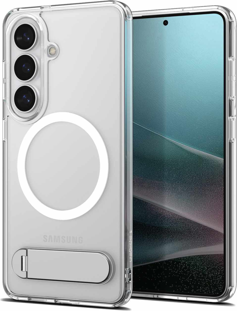 Spigen - Étui Slim Armor Essential S avec aimants, blanc transparent, pour Samsung Galaxy S26+