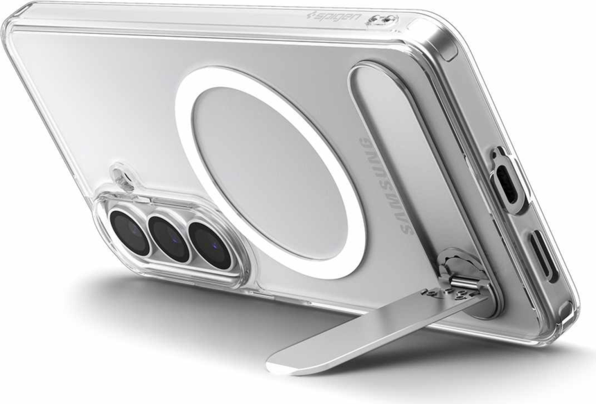 Spigen - Étui Slim Armor Essential S avec aimants, blanc transparent, pour Samsung Galaxy S26