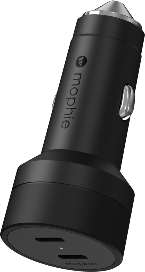 <p>Mophie's 60W Dual USB-A & USB-C PD Car Charger can simultaneously charge two devices, delivering up to 60W of shared power with one USB-A and one USB-C port.</p>