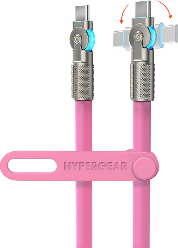 The HyperGear Chunky180° 12ft USB-C to USB-C cable is 20X stronger than standard cables, provides fast charging performance and features dual 180° rotating tips which reduce strain on ports.