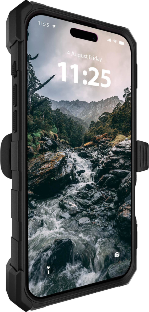 21ft Drop Protection,
Strong Built-In Magnets For MagSafe,
Featuring Durable Carbon Fibers For
Impact Protection,
Dual Layer Impact Protection,
Made From Recycled Materials,
Anti-Scratch Coating,
Textured Sides For Enhanced Grip,
Included Phone Holster/Stand, and
Lifetime Warranty.