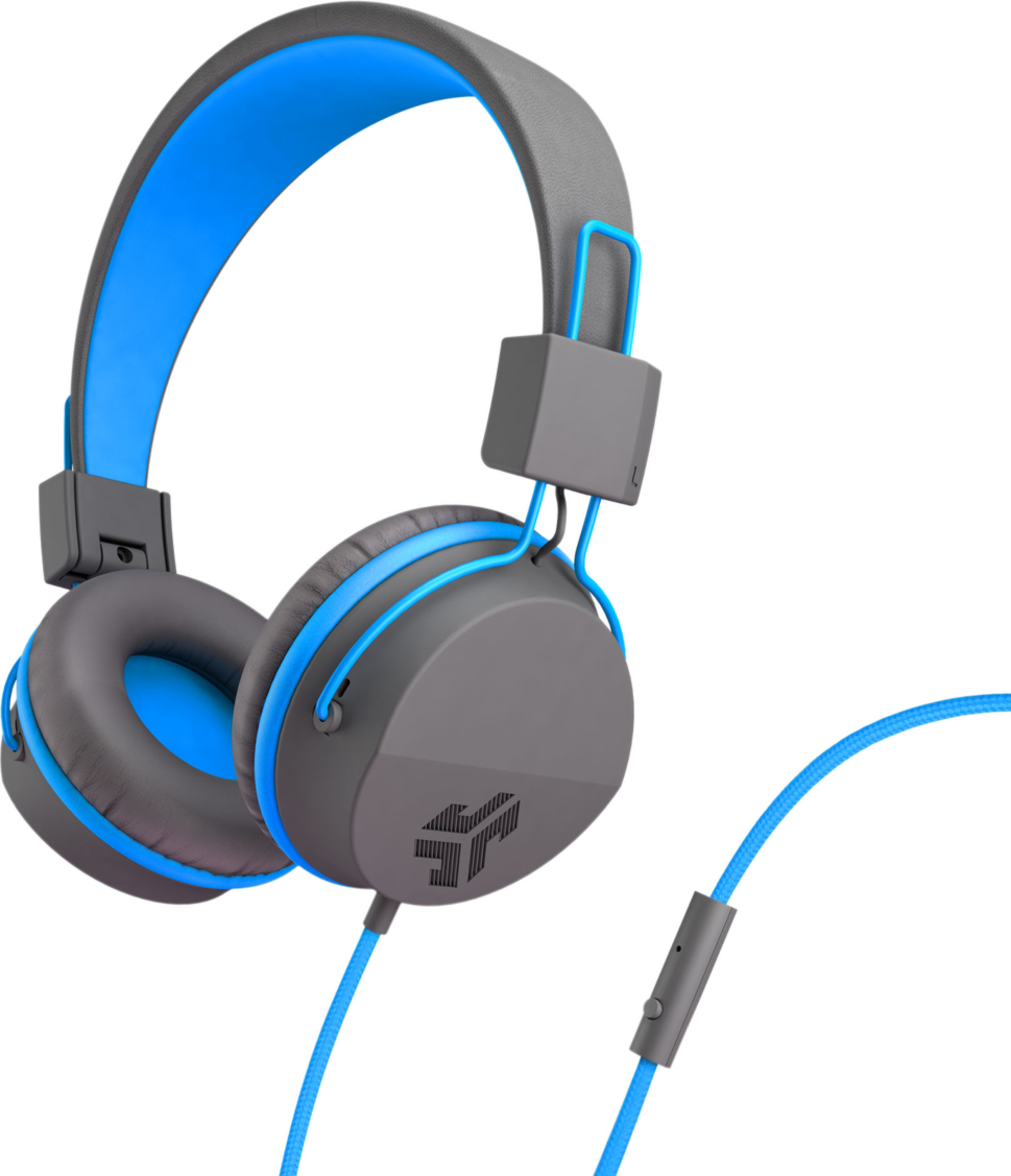Jlab - Jbuddies Studio Wired On Ear Kids Headphones - Blue And Gray