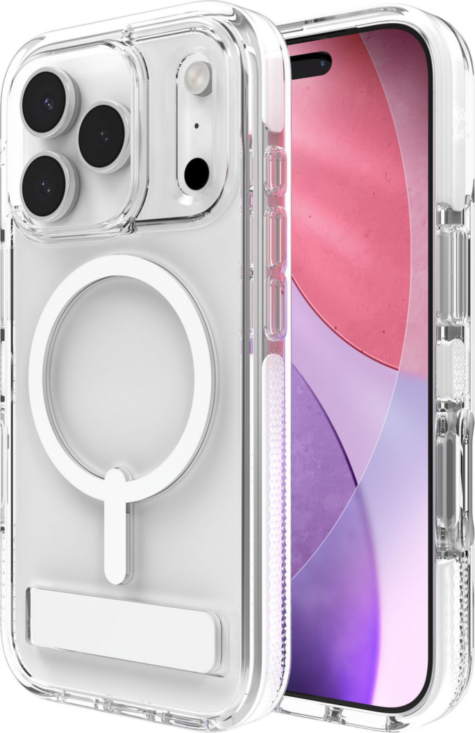 ZAGG - Santa Cruz Snap MagSafe Case with Kickstand for Apple iPhone 17 Pro - White