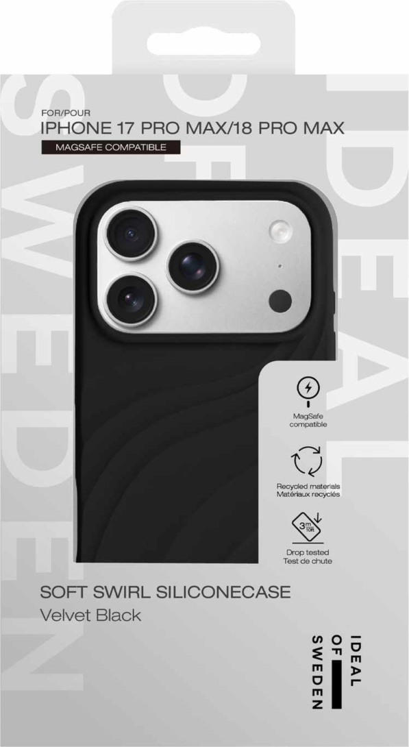 Ideal of Sweden - Soft Swirl MagSafe Case Velvet Black for iPhone 18 Pro/17 Pro