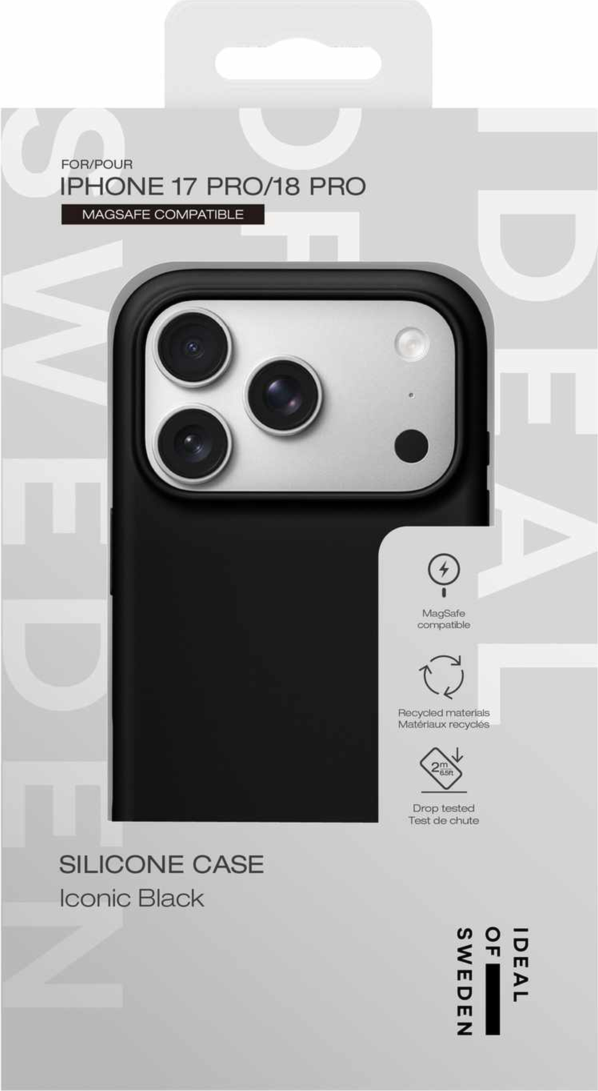 Ideal of Sweden - Étui MagSafe en silicone noir pour iPhone 18 Pro/17 Pro