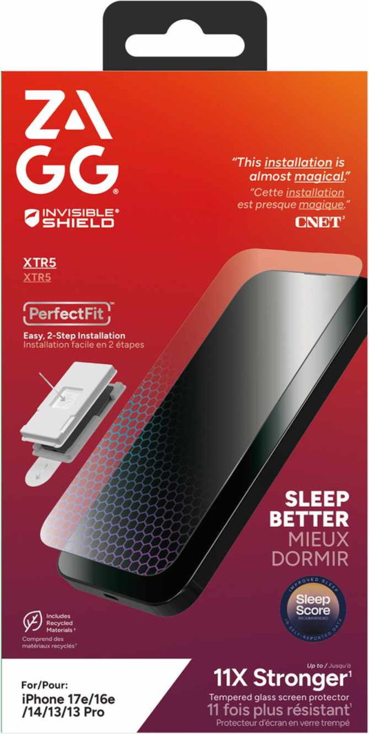 <p>The InvisibleShield Glass Elite XTR5, fortified with Graphene and boasting Eyesafe® CPF60 blue light protection, is the strongest, most technologically advanced screen protection from ZAGG.</p>