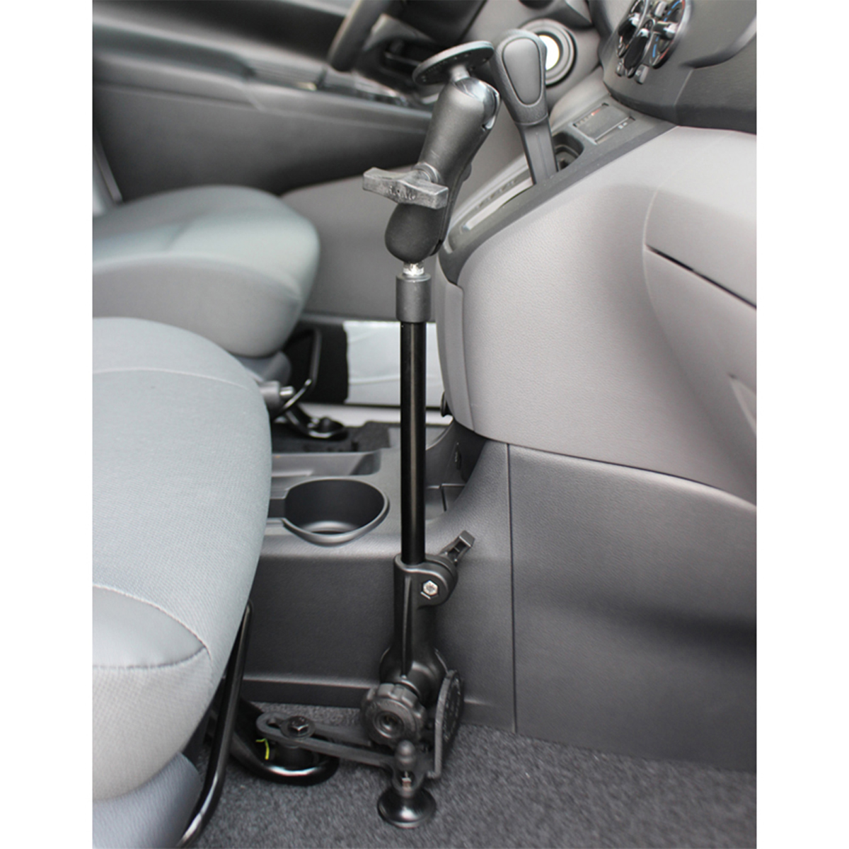 RAM Pod HD Vehicle Mount with 12in. Aluminum Rod and C-Size Round Plate clear