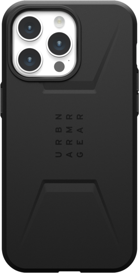 The modern yet rugged UAG Civilian case features shock absorbing construction in a lightweight design that is compatible with MagSafe charging.