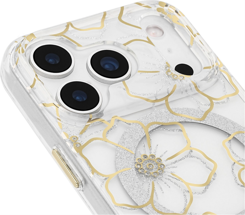 Case-Mate - Floral Gems MagSafe Case for Apple iPhone 17 Pro - Gold