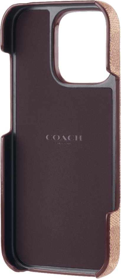 The Coach Slim Wrap Case is durably designed with an impressive 12 ft drop protection and thin profile for wireless charging.