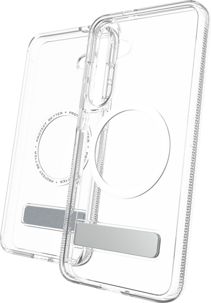 Strengthened with Graphene, ZAGG's Crystal Palace Snap series case with kickstand combines an ultra-slim, crystal-clear profile with up to 13 ft of drop protection.