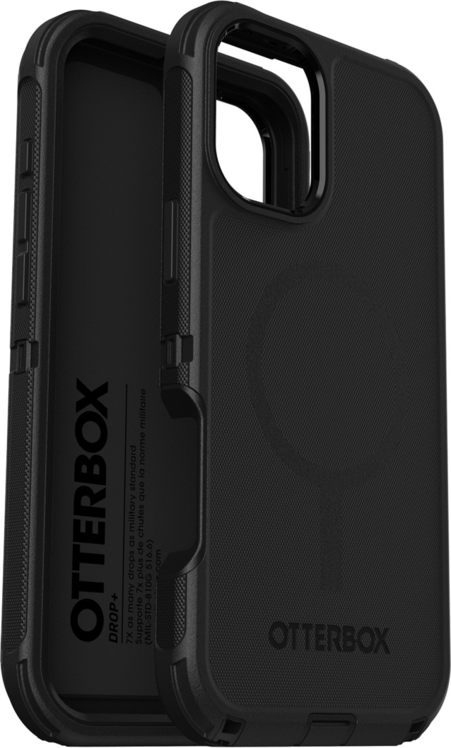 The OtterBox Defender Series Pro with MagSafe is the toughest case providing rugged protection against harsh drops. Equipped with MagSafe magnets and non-slip texturing.