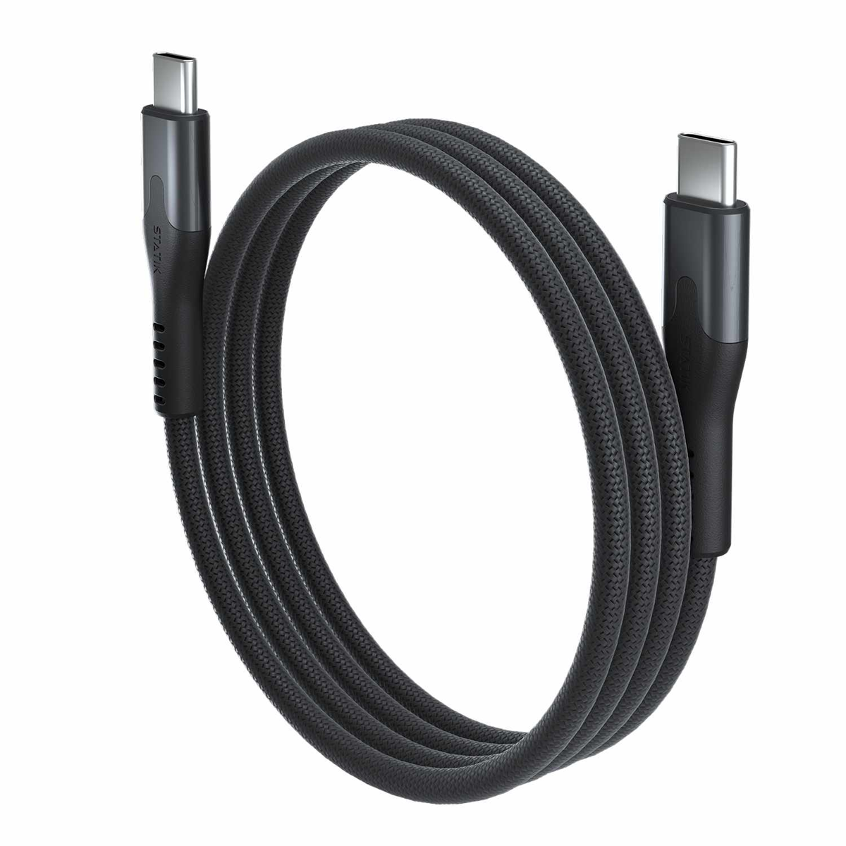 Statik - MagStack Pro Charge/Sync Magnetic Cable USB-C to USB-C 3.3ft Black